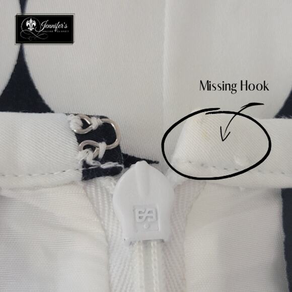 Kasper Petite Women's Black & White Circle Pattern Pencil Skirt Size 10P - Picture 7 of 10